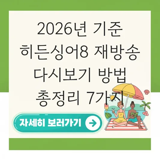 히든싱어8 재방송 다시보기 방법