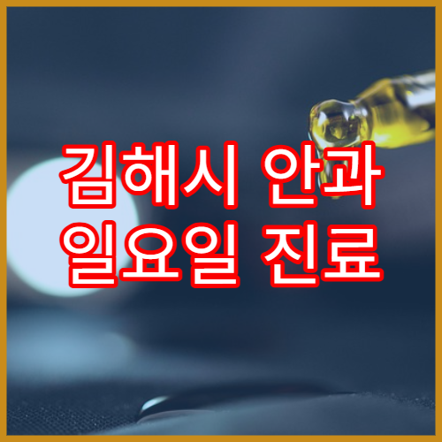 김해시 안과 일요일 진료 병원 시력검사 및 눈질환 주말 진료 병원 안내