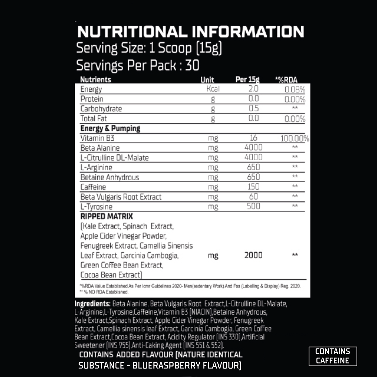 Absolute Nutrition Wolverine Pre workout — Blueraspberry, 450g