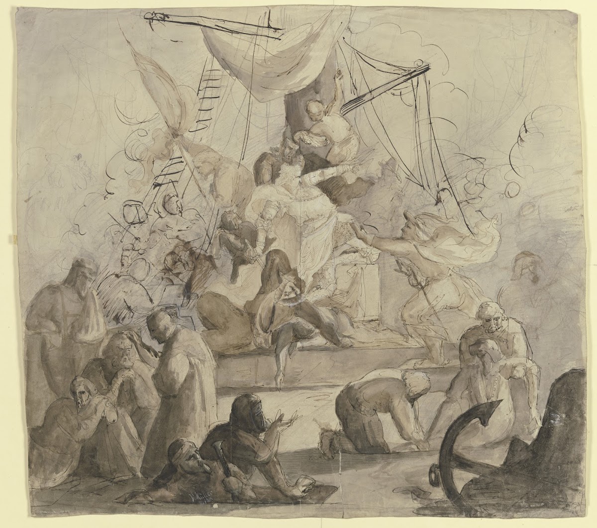 Besatzung einer Fregatte in einer Schlacht 1846