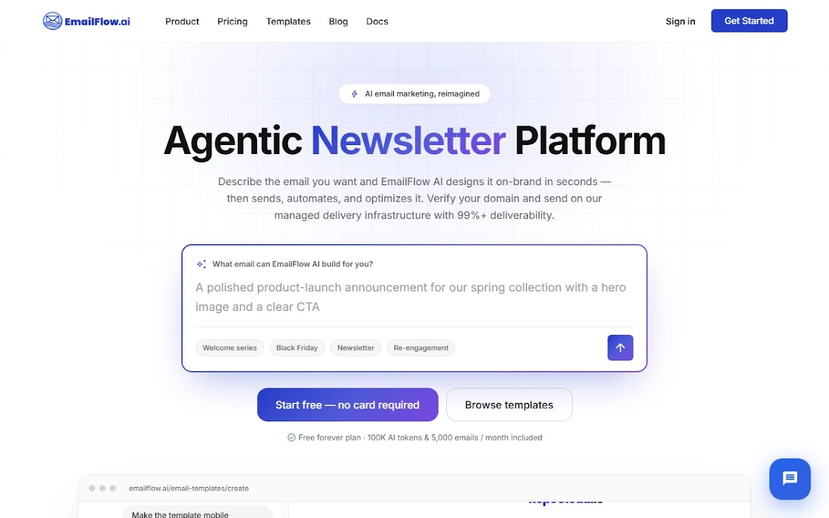 Captura de EmailFlow.ai - B2B Lead Generation