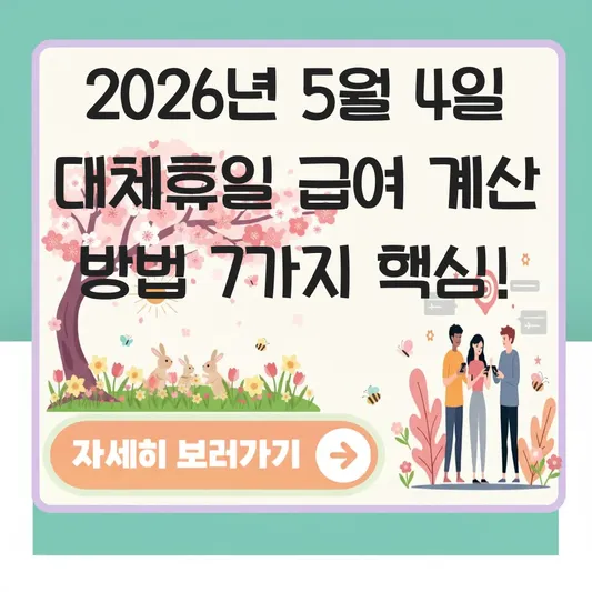5월 4일 대체휴일 급여 계산 방법