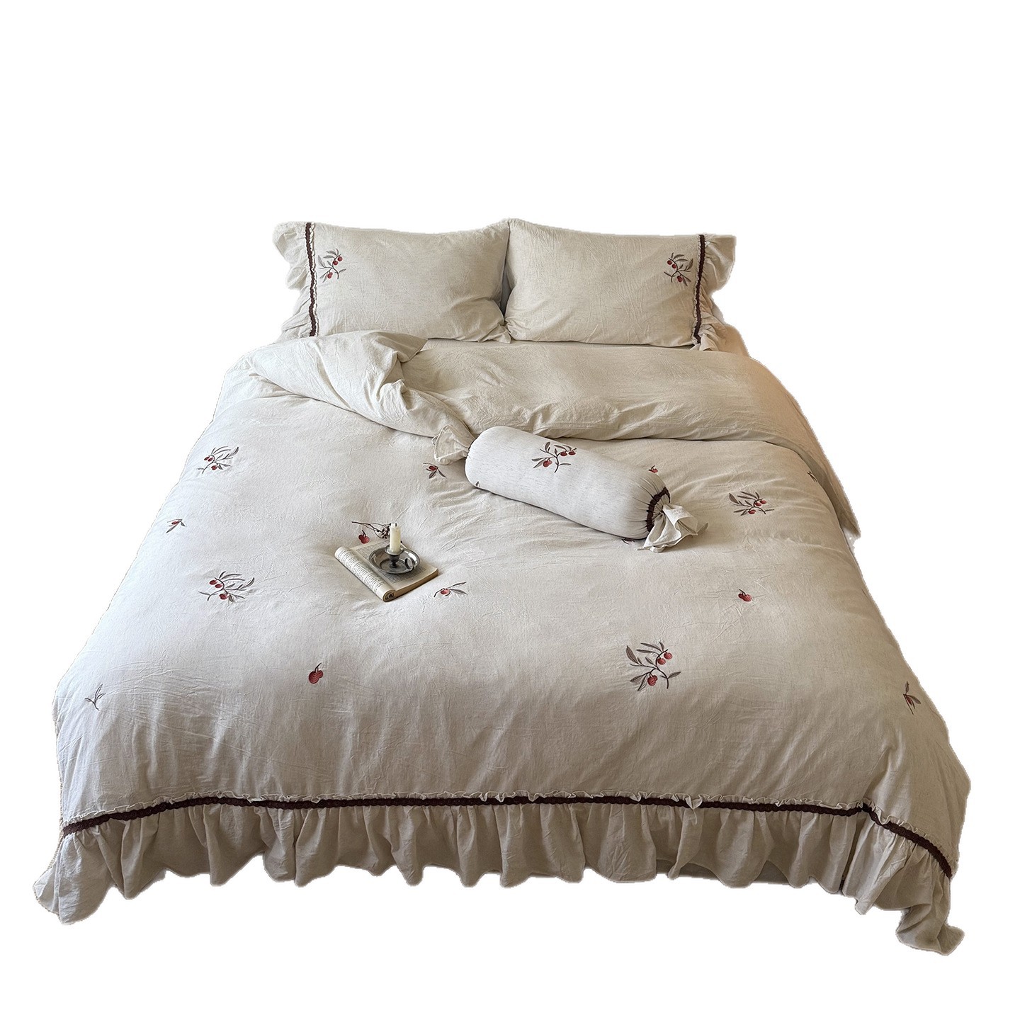 Cotton-Linen Bedding Set, 4-Piece