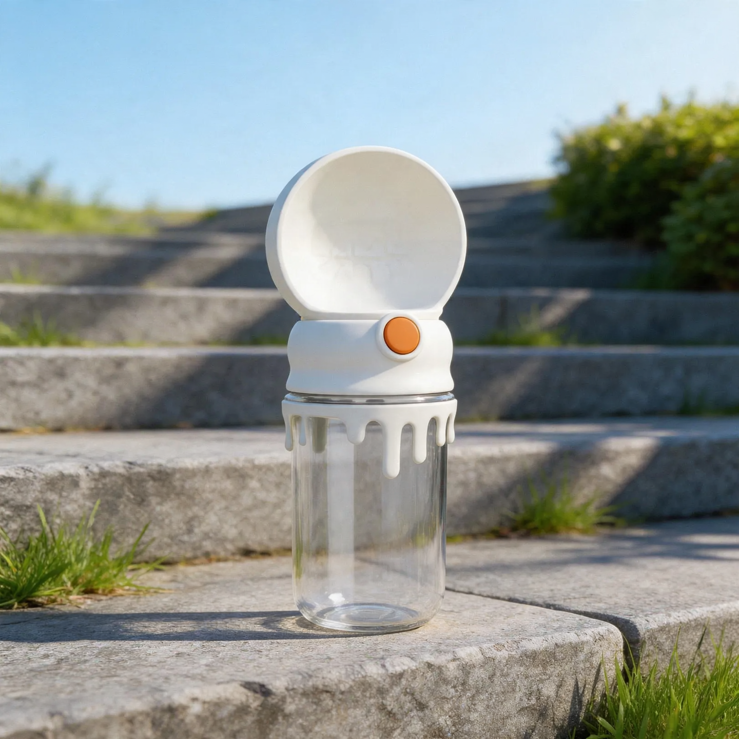 Portable Water Bottle for Pets with Press Valve