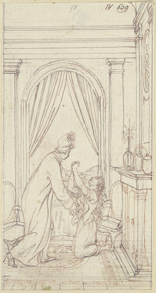 Clarissa kneels to the right ca 1796