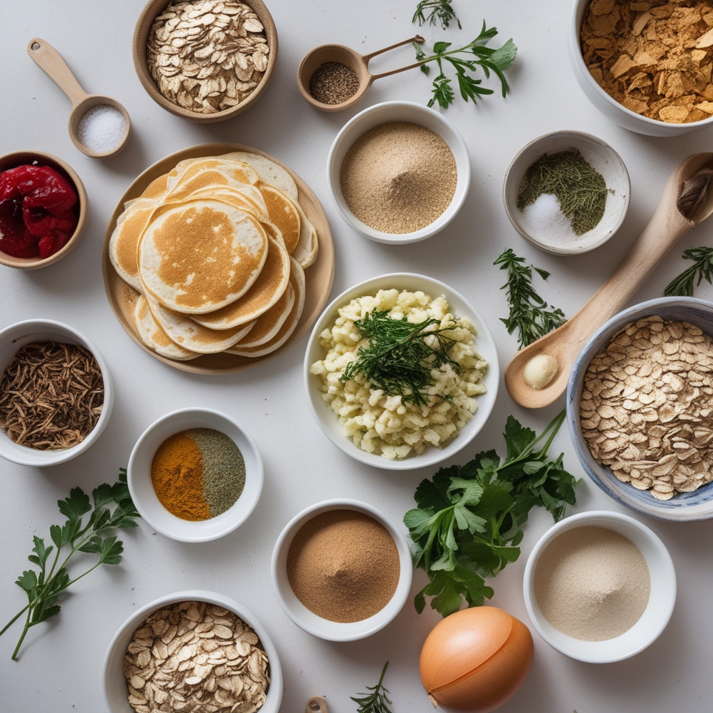 Ingredients for Quick & Low-Calorie Quark Pancakes with Oats – High Protein Breakfast! Easy Homemade Recipe