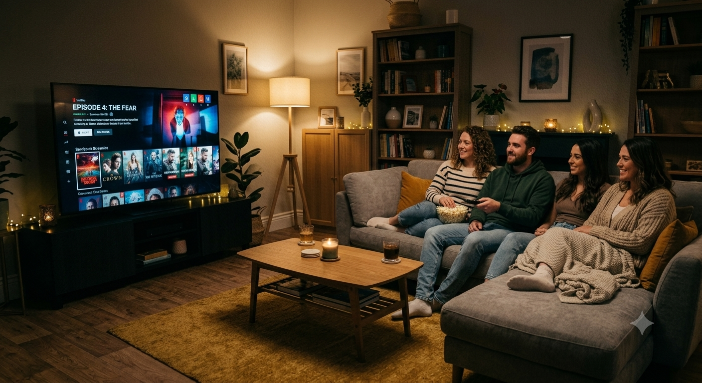 Pessoas assistindo TV