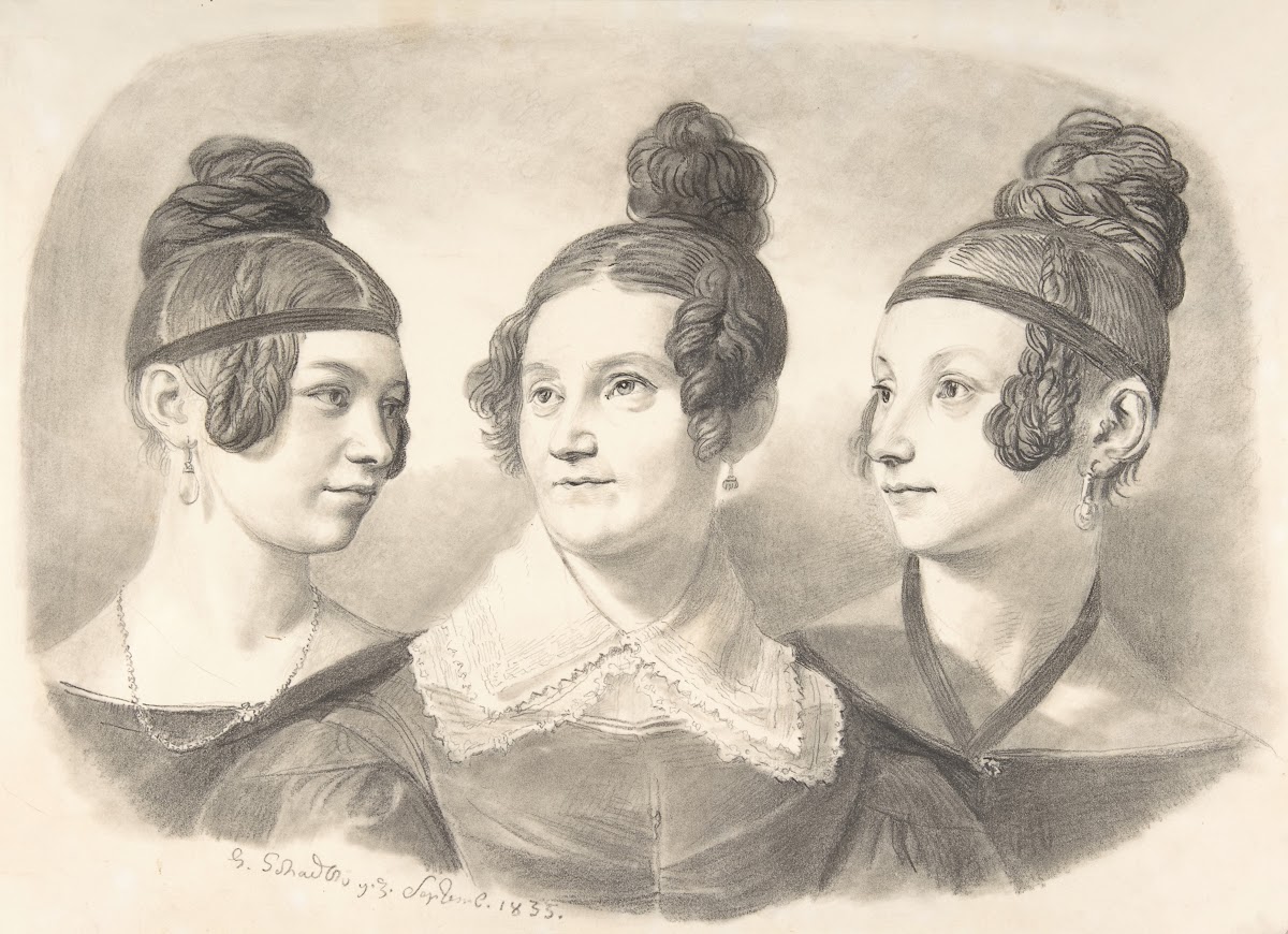 Portrait of Frau von Oppen and Her Two Daughters 1835