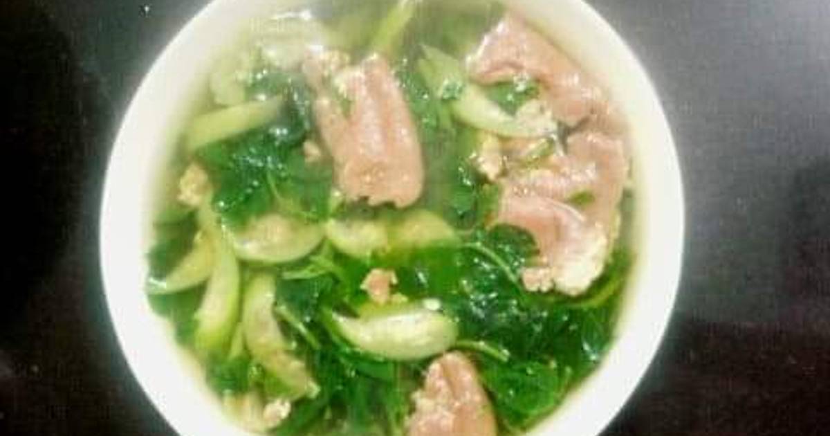 Canh cua mùng tơi mướp