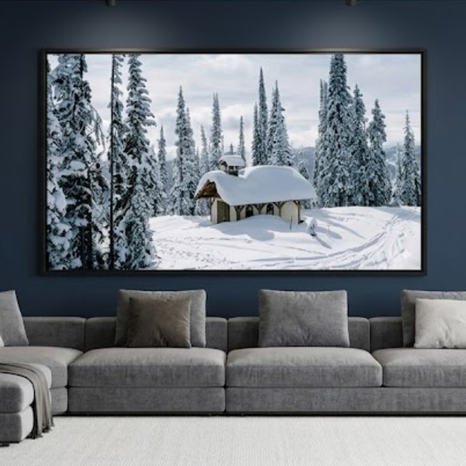 Alpine Serenity | Hand-Stretched Winter Landscape Canvas Print - Image 3