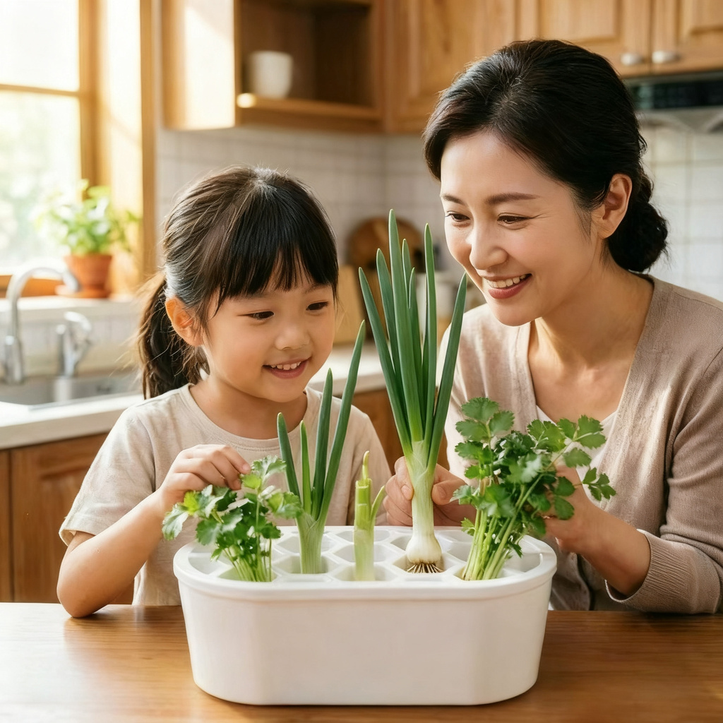 Hydroponic growing box for herbs and vegetables