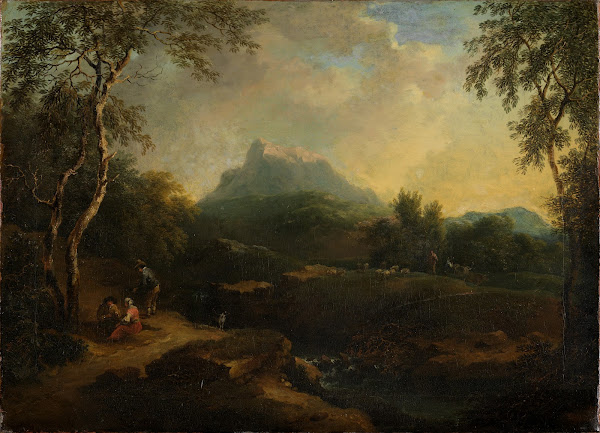 Bergige Landschaft mit Bach