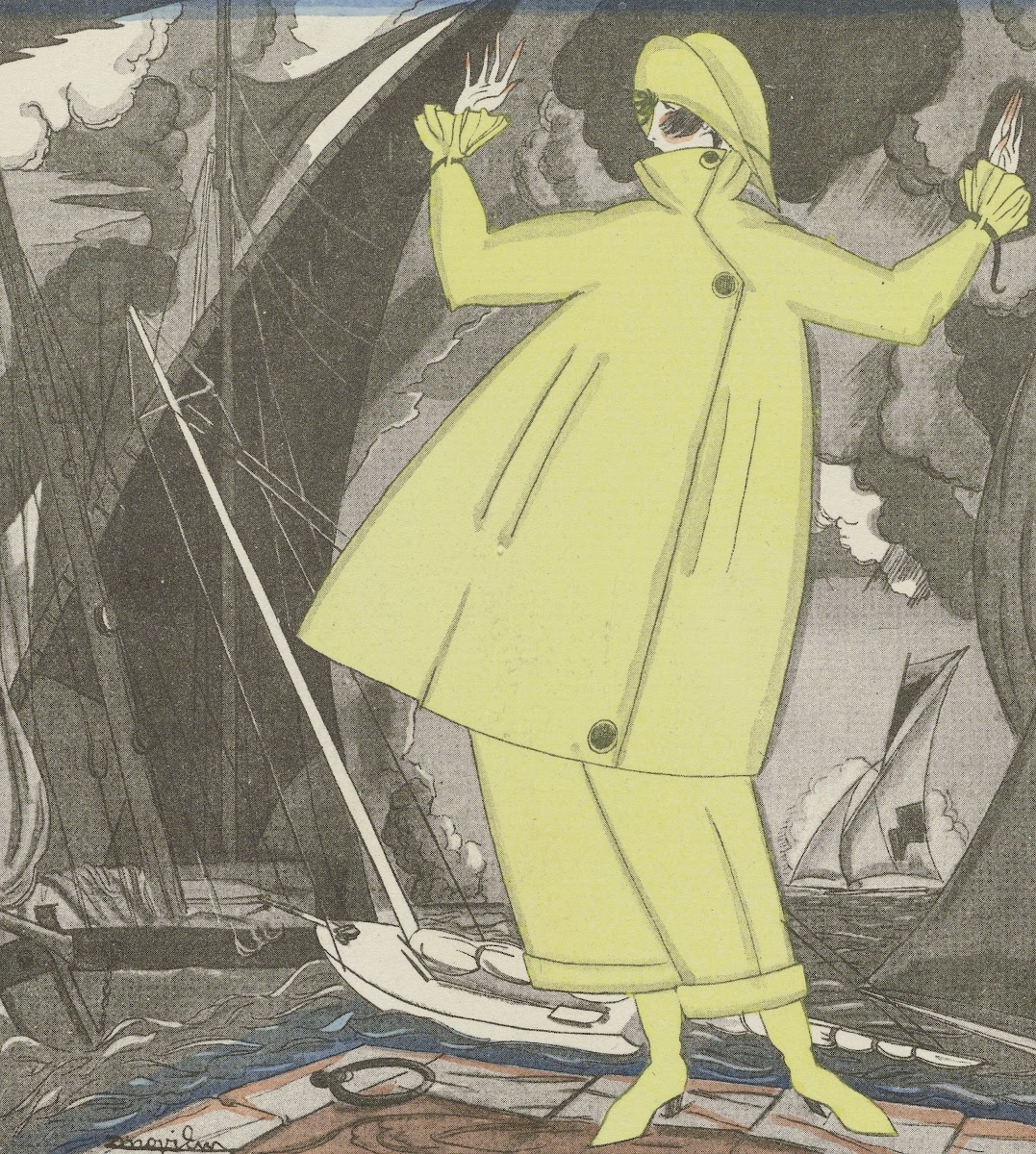 Gazette du Bon Ton 1920  No 6  Gros temps  Costume pour le yachting 1920
