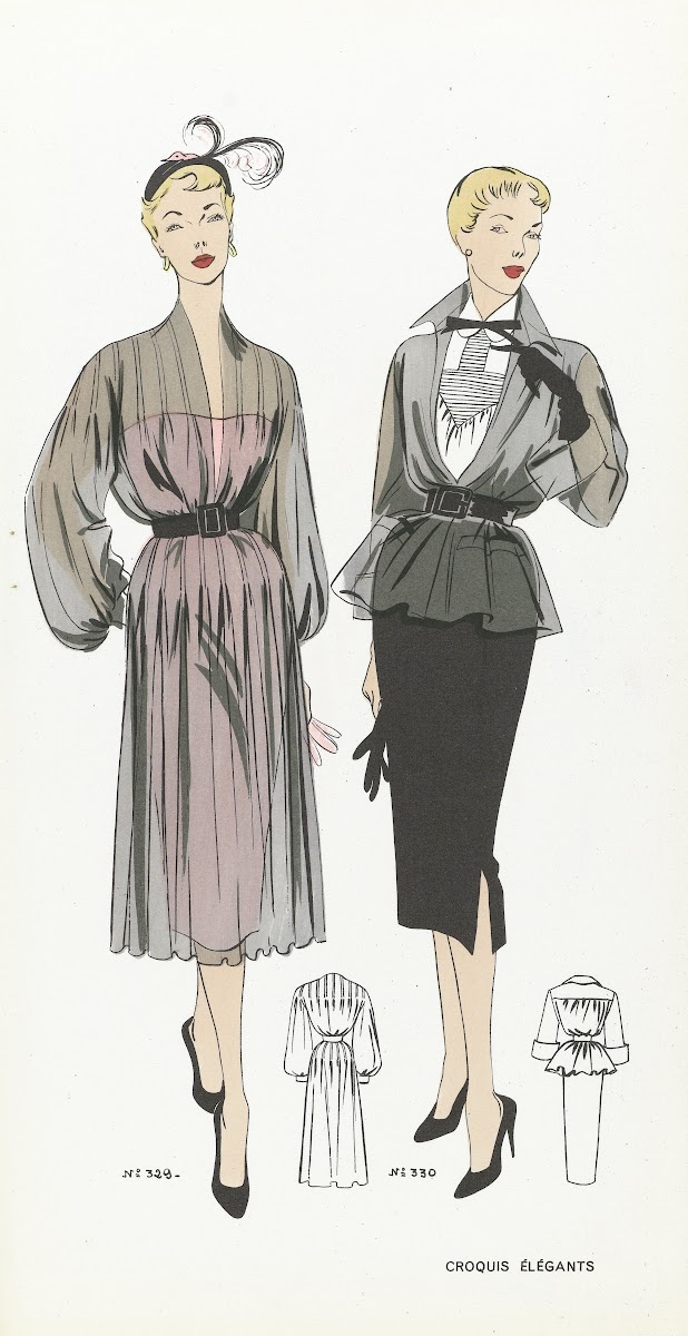 Croquis Elégants ca 1954 No 329 en No 330 c 1954
