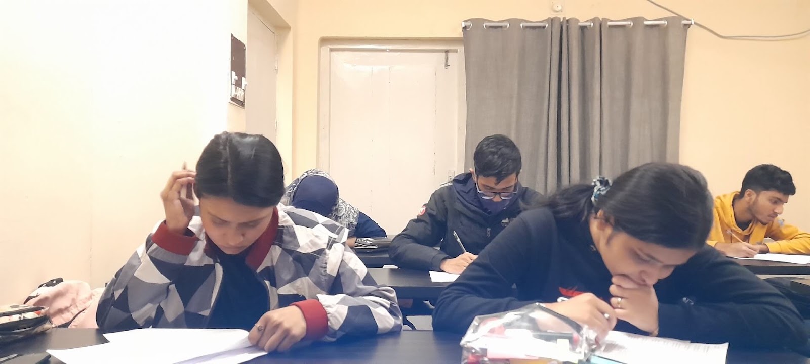 Classroom moment with students