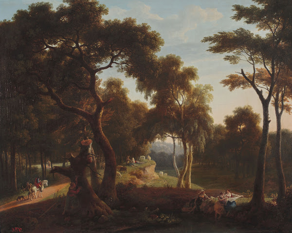 Landscape with laundresses at the waterside 1780s