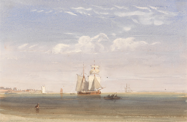 A Merchantman Becalmed Offshore