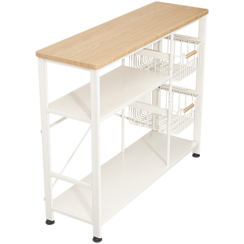 Kitchen work table with storage, narrow version