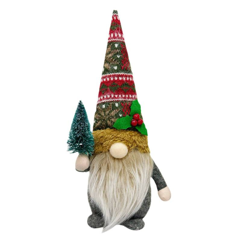 Dekorative Wichtelfigur mit gestrickter Mütze