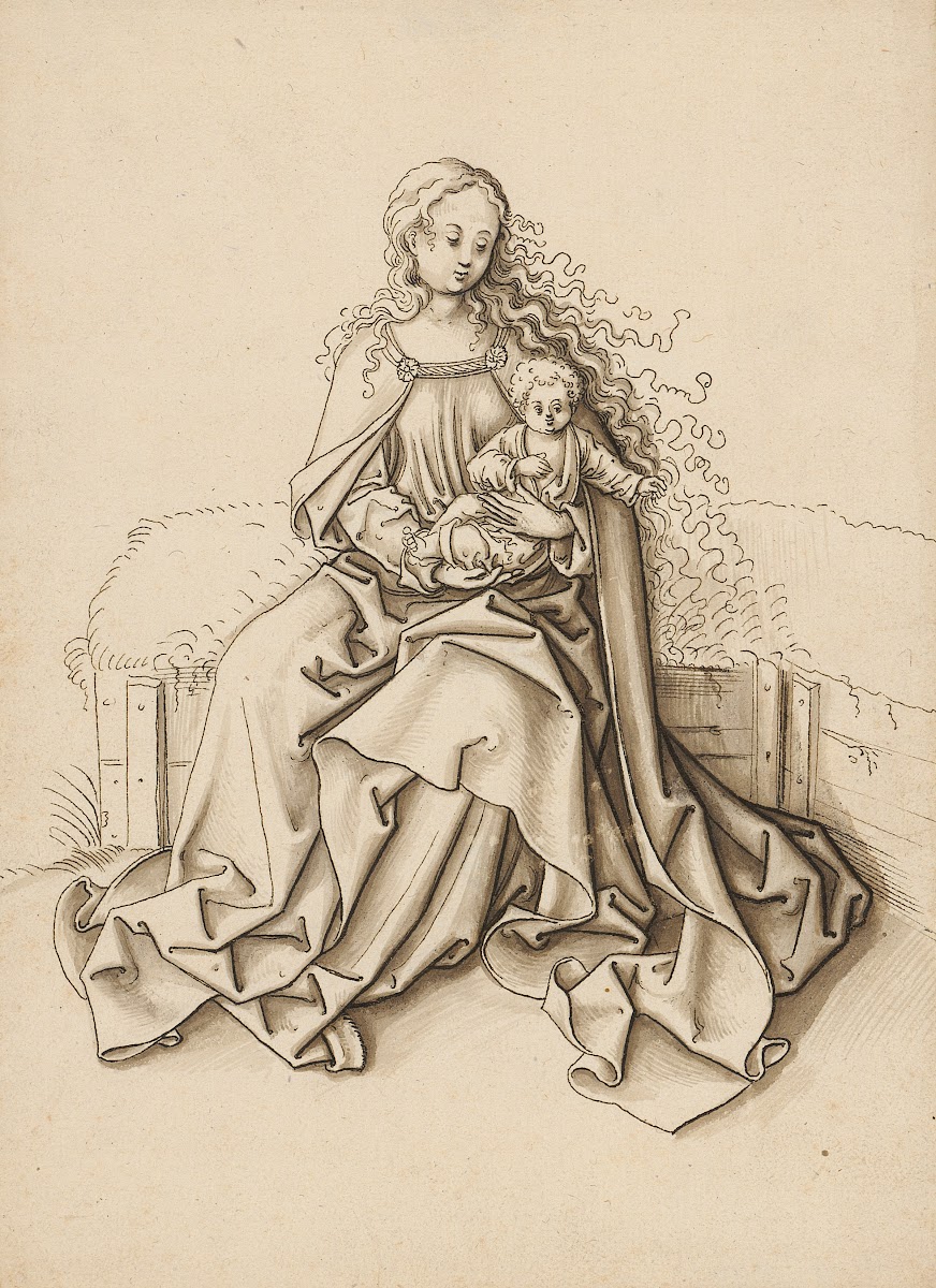 Maria mit dem Kind auf der Rasenbank