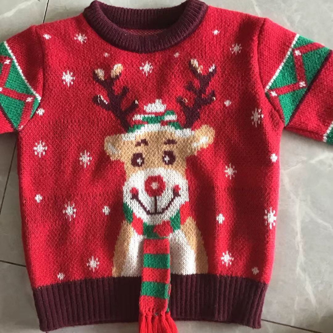 Weihnachtlicher Strickpullover mit Jacquard-Muster