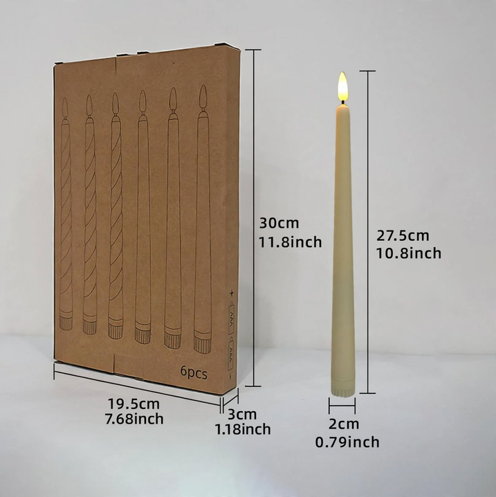 LED Pillar Candle Set with Remote Control, Plastic