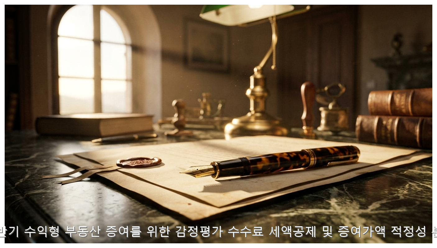 2026년 하반기 수익형 부동산 증여를 위한 감정평가 수수료 세액공제 및 증여가액 적정성 분석 가이드 핵심 안내 및 분석 인포그래픽 (3)