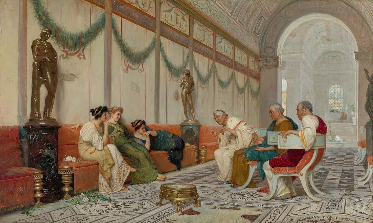 Interior of Roman Building with Figures late 19th century