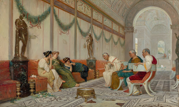 Interior of Roman Building with Figures late 19th century