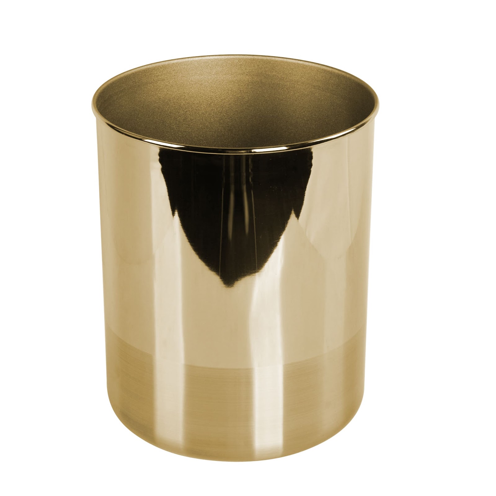 Bote de basura de acero Lifestyle Home™ diseño de latón pulido