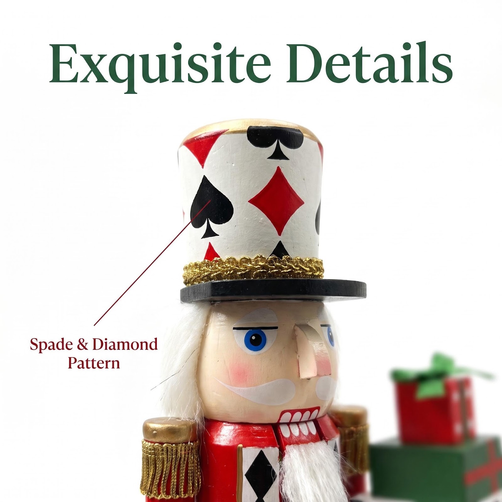 Decorative nutcracker soldier in poker design