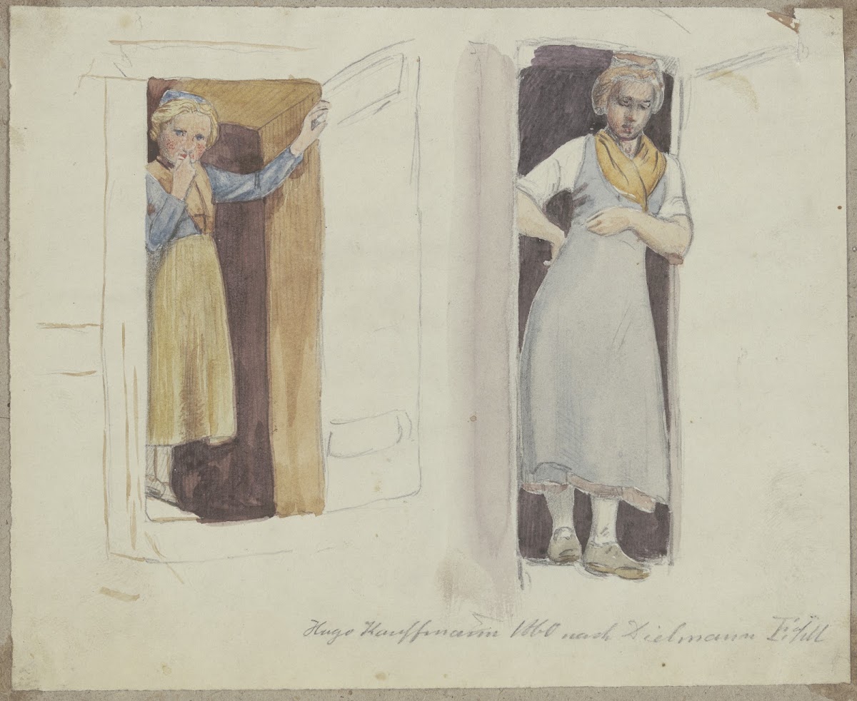 Girl in the front door 1860