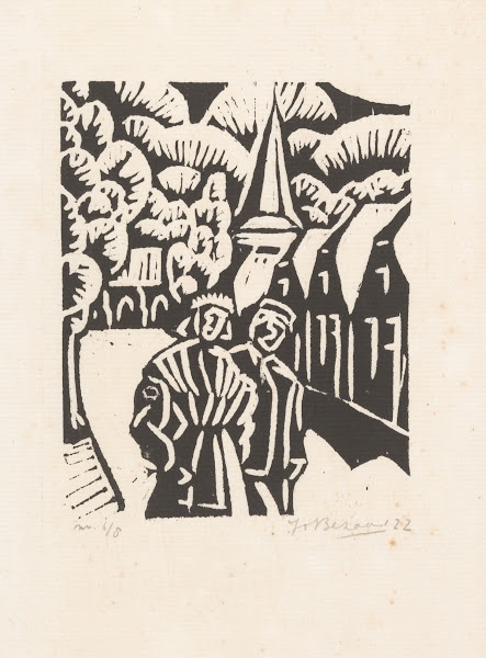 Man en vrouw in dorpsstraat 1922