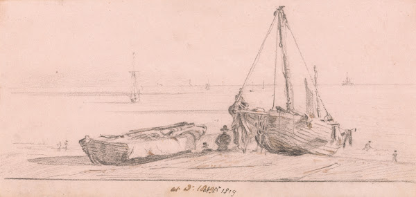 Two Fishing Boats at Brighton Beach 1819