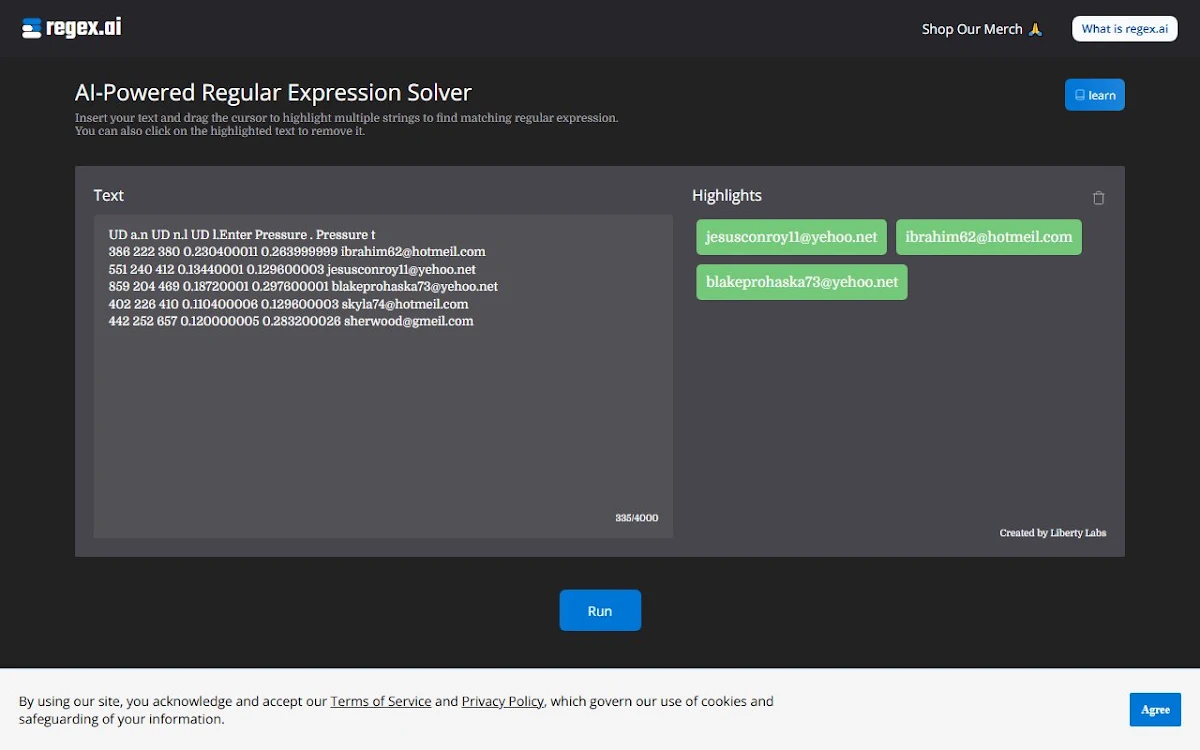 Captura de Regex.ai