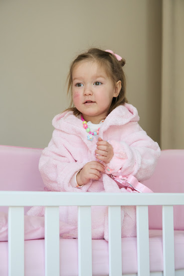 Children's bathrobe Twins Belle size 86–92 (100% cotton terry cloth) pink