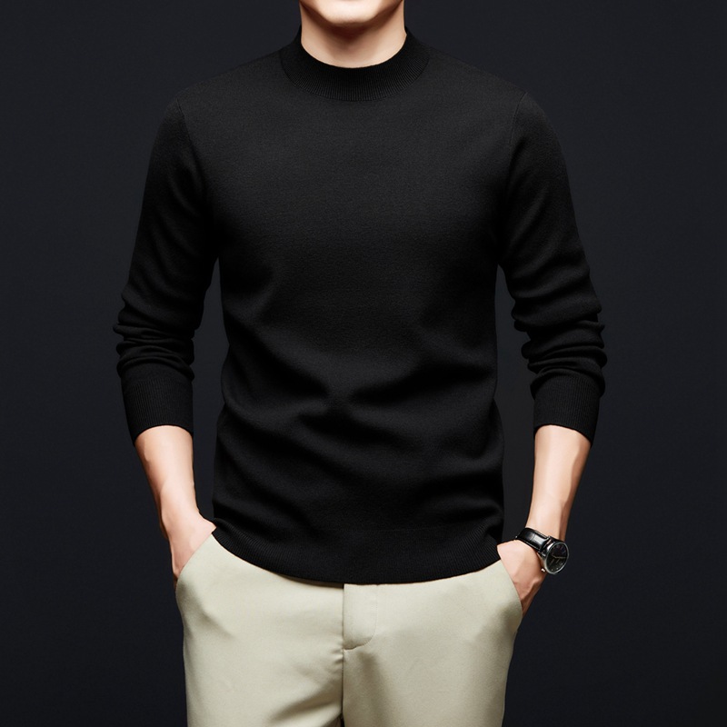 Herren-Wollpullover, Rundhals oder Stehkragen, 100% Wolle