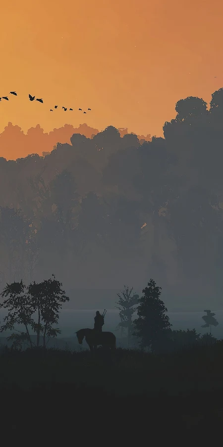 The Witcher 3 Minimal Nature 4K Phone Wallpaper