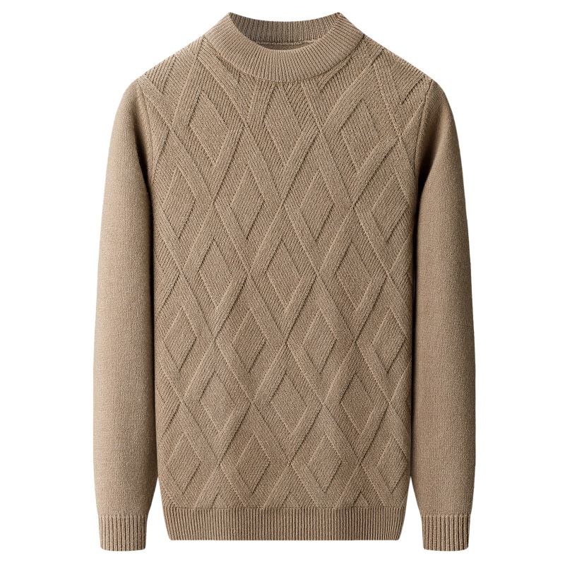 Men's Wool Sweater, Stand-up Collar, Warm, Large Sizes
