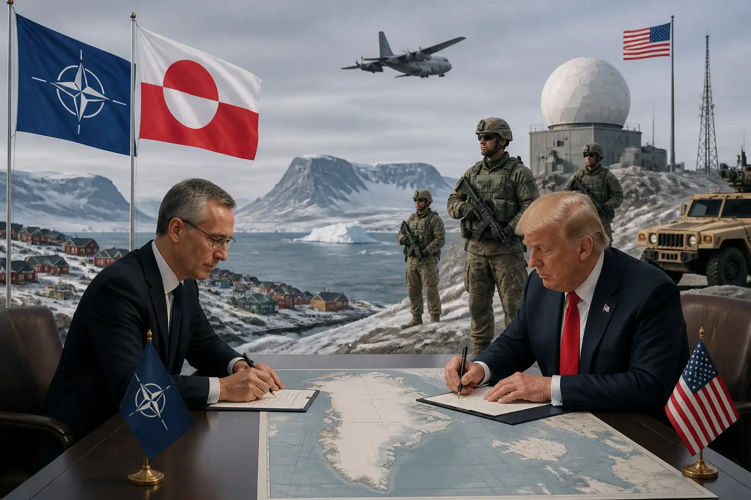 Editorial image for Nato welcomes Greenland deal as Trump says it will give US 'permanent security control'