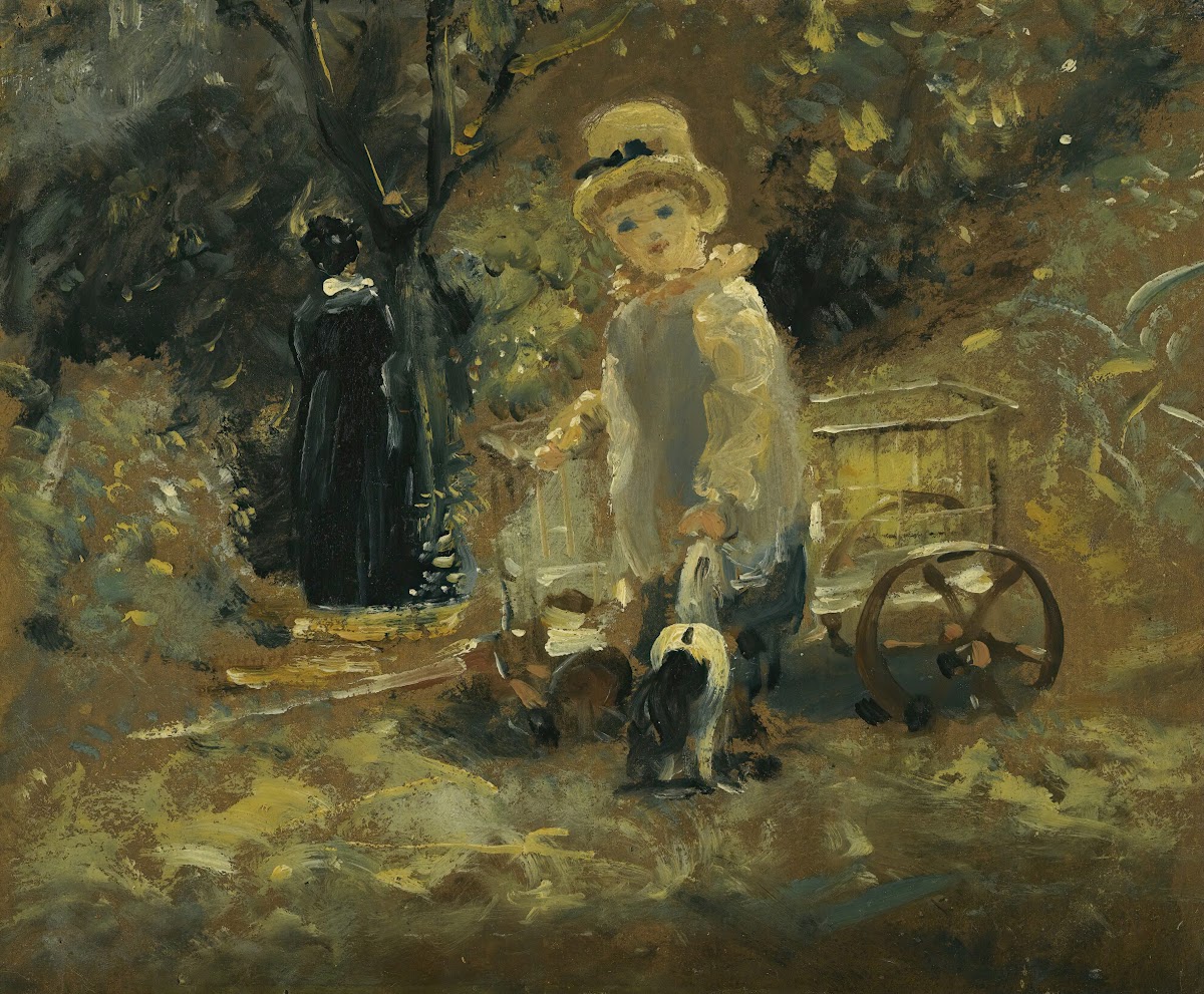 A Boy With A Toy Cart