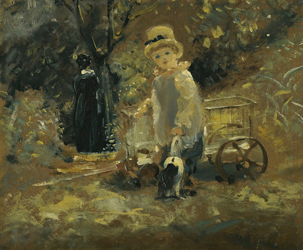 A Boy With A Toy Cart