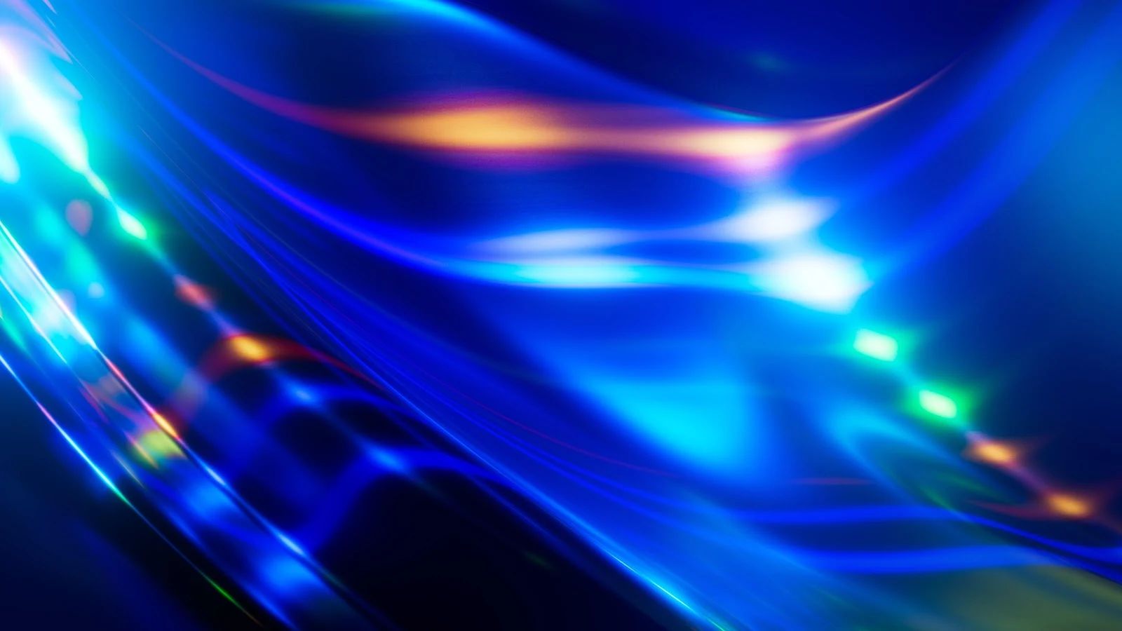 Abstract Neon Blue Waves - Digital Abstract Art 5K Wallpaper (6016x3384)