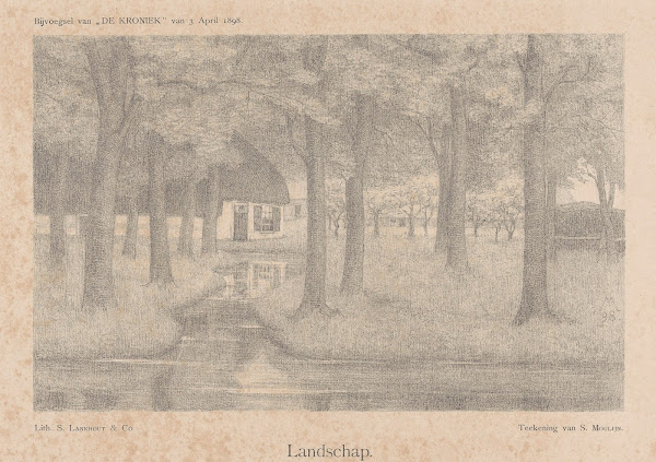 Boerderij tussen bomen Landschap 1898