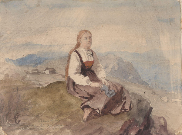Girl in mountain landscape 1878