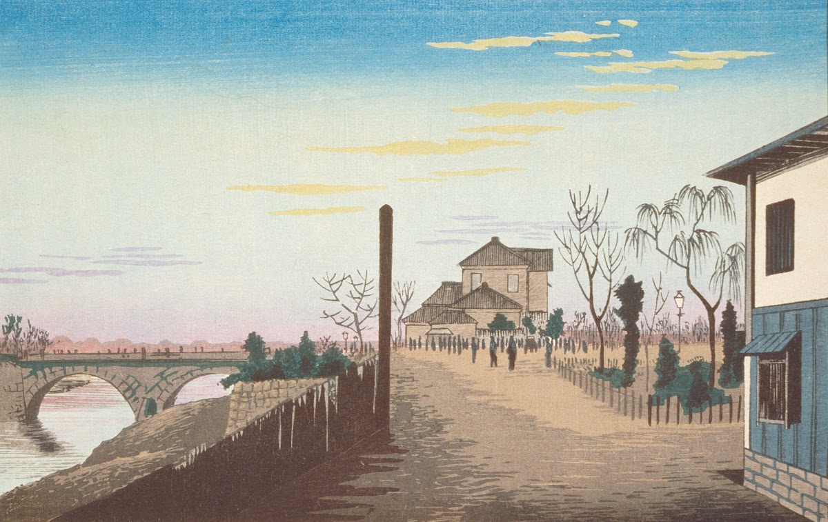 Rising Sun from Yorozubashi Bridge 1880