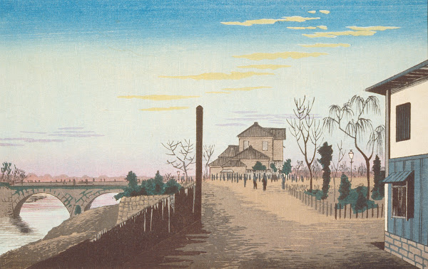 Rising Sun from Yorozubashi Bridge 1880