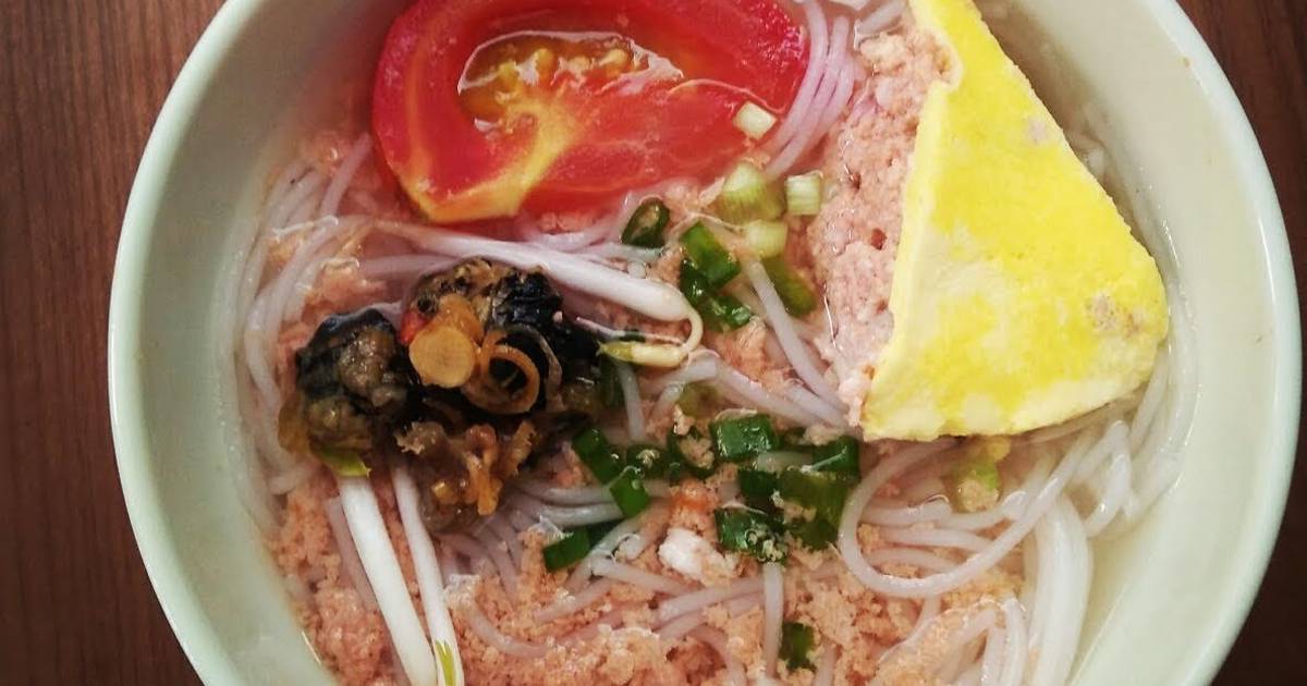 Bún riêu tôm cho bé 12m+