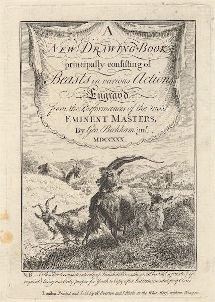 Title page for a New Drawing Book principally consisting of Beasts in various Ac