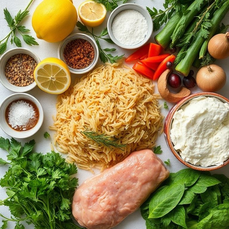 Ingredients for Lemon Herb Orzo Fresh Mediterranean Side – Easy Summer Side Dish